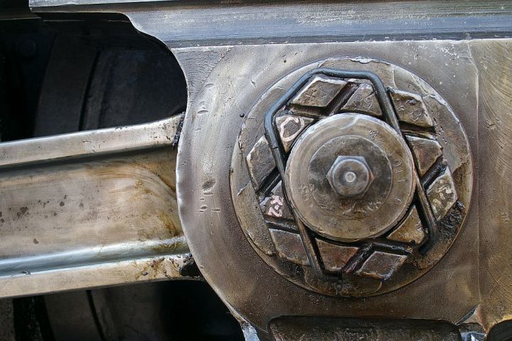 Bolt Head on UP Big Boy 4014 A bolt on the Union Pacific Big Boy engine number 4014